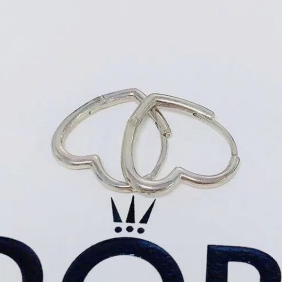 Pandora Asymmetrical Heart Hoop Earrings - Picture 2 of 3